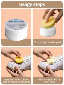 1 Bottle Multi-Function White Shoe Polish, With Whitening, Stain Removal And Anti-Yellowing Effects, No Water Washing Required, Suitable For Leather And Sneakers