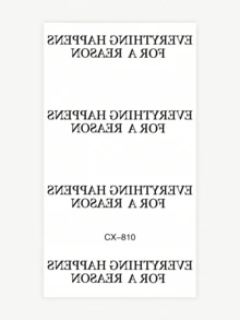 1 件“Inevitably”时尚纹身贴纸，时尚小型仿制临时纹身，男女适用，手臂胸部颈部，持续 1-3 天 - 黑色 - 查看 3