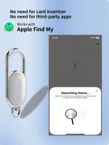1 件 Airtag 钥匙扣定位器兼容 Apple 系统，内置钥匙扣，全球 GPS 防丢失报警定位器追踪器适用于老年人、钱包、钥匙、包、宠物，迷你精确定位器 - 远程查找，一键设备呼叫，持久耐用（通用 CR2032 纽扣电池），仅兼容 IOS