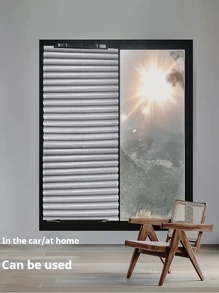 1pc Retractable Car Sunshade - UV Protection, Heat Insulation, Easy To Paste And Install, Aluminum Material, Ideal For Front Windshield, Foldable Car Sunscreen, Heat & UV Resistant, Anti-Scratch, Retractable Car Windshield Sunshade Curtain