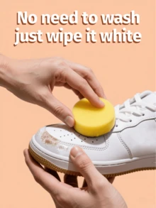 1 Bottle Multi-Function White Shoe Polish, With Whitening, Stain Removal And Anti-Yellowing Effects, No Water Washing Required, Suitable For Leather And Sneakers