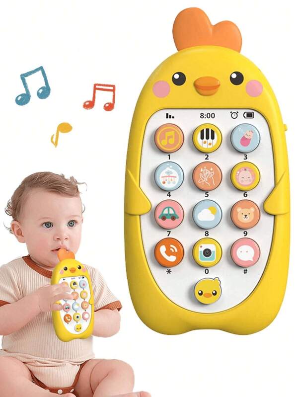 1pc Multifunctional Cute Baby Phone Toy, Sensory Learning Toy With Various Sound, Light And Music Effects, Teether Toy, Baby Boy And Girl Gift Toy(Some Accessories Come In Random Colors)