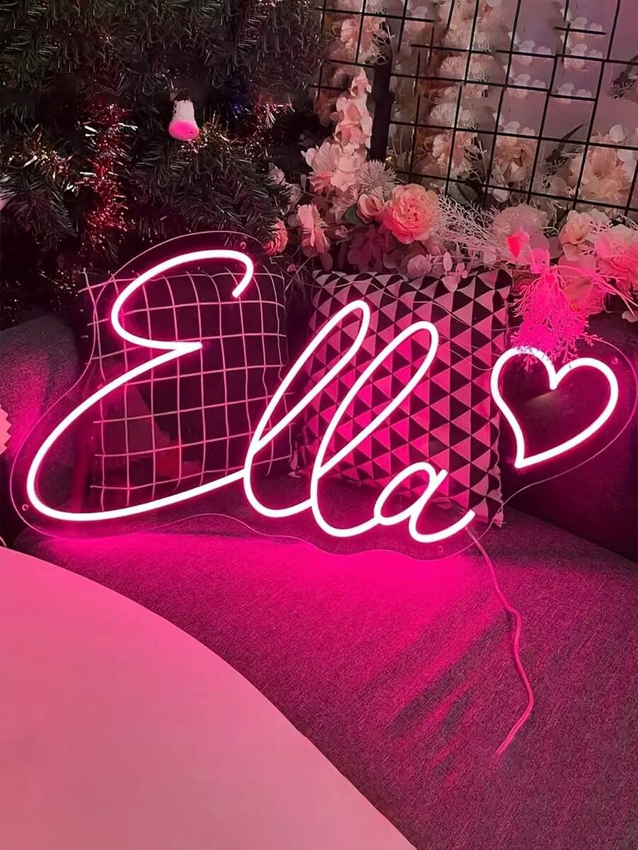 Enseigne au néon à LED personnalisée - Décoration murale personnalisée énergique, facile à installer, sans batterie, niveau de luminosité réglable, convient pour les bars, les mariages, les anniversaires, les fêtes et les occasions spéciales - Déco maison personnalisée DIY, cadeau créatif