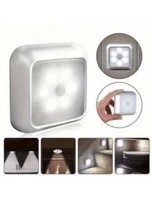 1pc/3pcs Auto Sensor LED Night Light, Wireless Wall Lamp, Battery Powered (Batteries Not Included), Suitable For Stairs, Cabinets, Bathroom, Steps, Bedroom, Corridor And Indoor Decor Lighting - Silver - View 3