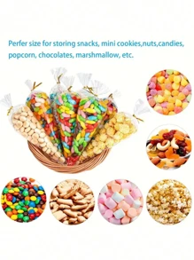 100pcs/50pcs/25pcs Diy Wedding Birthday Party Opp Bags, Transparent Triangle Candy Food Bags, Food Bag Food Box Suitable For Candy Chocolate Cookies Etc.Lot Diy Candy Bag, Wedding Favors, Birthday Party Decoration, Ideal For Baking, Candy, Pastry, And Snack Packaging Wedding Party Gift Bags