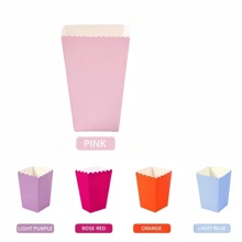 10pcs Solid Color Pink Food Box, Gift Wrapping Supplies, Birthday Babe Shower Wedding Party Room Table Decoration Family Movie Night French Fries Box, Popcorn Cups, Popcorn Buckets Treat Boxes Containers Macaroni Packaging Box
