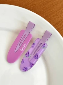 6个女士夏季多巴胺色水果发夹，颜色随机，无痕，可用于夹刘海、鬓角，为您的造型增添个性化元素，适合日常使用、化妆、摄影和通勤，设计时尚、优雅、简约。纯色发夹，塑料材质。无论是休闲日、派对、通勤、度假、夏季造型，还是其他场合，这款发夹都是您的理想之选。它适用于各种发饰、美发工具、卷发配饰、秋季、女士配饰、美发用品等。 - 彩色 - 查看 8