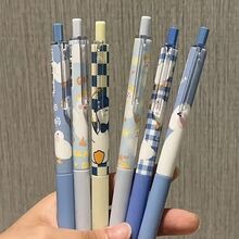 6支装超可爱Go Duck中性笔，ST笔尖，哑光黑碳素墨水 | 时尚心形设计，符合人体工程学的握把，非常适合问答、学习、考试 | 情人节、返校、办公室使用的理想之选 - 彩色 - 查看 3