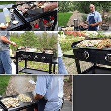 Set de espátulas de metal de acero inoxidable, giradora de hamburguesas, plancha y raspador para barbacoa y planchas planas - Plateado - Ver 3