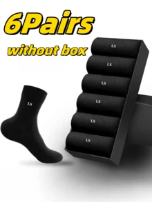 6 Pairs Men's Mid-Calf Socks, Odor Control, Moisture Wicking, Breathable, Comfortable & Versatile, Premium Business Crew Socks For Summer - Multicolor - View 9