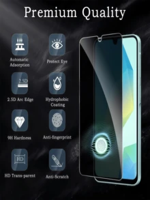3 Packs Hua Wei Honor Mobile Phone Screen HD Tempered Anti-Peep Protective Film, Easy To Install, HD Clear, Bubble-Free, Scratch-Proof, Shatter-Proof, Tempered Glass Screen Protector. Suitable For Friends/Family/Girlfriend Gift For Birthday, Family, Friends Anti-Spy, Phone Screen Protector, Phone Accessories - HD Privacy Protection - View 5