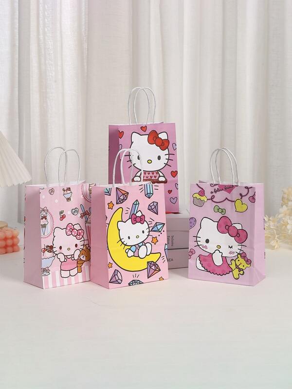 Sanrio Roze Hello Kitty cadeauverpakking decoratie geschenkdoos, verjaardagsdecoraties bruiloft gunsten voor gasten draagtas, feestbenodigdheden snoepzakken, vrijgezellenfeest bloemen inpakpapier, afstudeerlint decoraties 2025 bedankzakjes