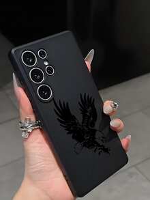1pc Eagle Anti-Drop Anti-Slip Black Phone Case Compatible With IPhone 17/17 Air/17 Pro/17 Pro Max, Honor, Redmi, Galaxy A04e/A05s/A13/A14/A15/A34/A35/A50/A52/A53/A54/S21/S22/S23/S24/S25/S25Ultra, 6A/7A/8A, 12T/13T/14T - Black - View 3