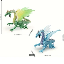 Modelo de animales sólidos y realistas. Juguetes de modelos de monstruos, demonios y dragones, como Dragón de lava, Dragón de hielo, Modelos de animales dinosaurios, para decoración del hogar, piezas de exhibición, regalos festivos.