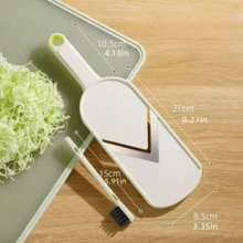 1个手持式卷心菜切丝切片器，米色厨房蔬菜切片工具，锋利刀片带手柄食物准备刨丝器，轻巧便携设计，非常适合切卷心菜、胡萝卜、黄瓜和蔬菜，是制作沙拉和凉拌卷心菜的理想选择，易于使用和清洁，提供快速高效的切片，厨房用品，奶酪刨丝器，男士礼物。