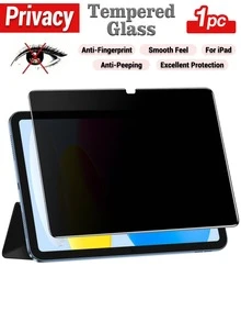 Yezodawee 1pc IPad 10th Gen 10.9" (2022) Privacy Tempered Glass Screen Protector, Compatible With Face ID & Apple Pencil, 180° Anti-Spy, Anti-Fingerprint, Ultra-Hard Tempered Glass, Scratch-Resistant, Bubble-Free - 1pc - View 2