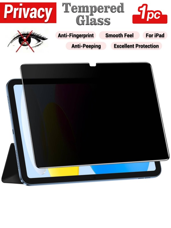 1pc IPad Privacy Tempered Glass Screen Protector Compatible With Ipad 10th Generation 10.9 Inch (2022), [Face ID & Apple Pencil Compatible] , 180° Anti-Peeping Anti-Spy, Anti-Fingerprint, Ultra-Hard Tempered Glass Film, Anti-Scratch, Bubble Free, Compatible With Apple IPad Mini/Air/Pro/1/2/3/4/5/6/7/8/9/10 Th Gen/7.9 Inch/8 Inch/9.7 Inch/10.2 Inch/10.5 Inch/10.9 Inch/11 Inch/12.9 Inch/2016/2017/2018/2019/2020/2021/2022/2023/2024/M2/M4 Gift For Birthday, Family, Friends Pad Screen Protector, Pad Accessories