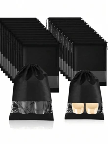 Transparent Plastic Shoe Storage Bags, Travel Shoe Packing Bags, Drawstring Shoe Organizer Bags, Unisex Shoe Storage Pouches, Essential For Travel, Beach, Vacation And Back To School Shoe Bag Travel Organizer Drawstring Shoes Pouch Shoes Cover Portable Dust-Proof For Men For Women Packing Cubes Travel Essential Cruise Essentials Vacation Essentials - Multicolor - View 2