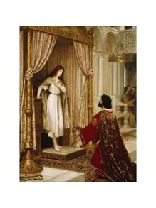 1 Pieza Impresión de arte en lienzo con marco opcional "Accolade por el Caballero Medieval" para decoración de pared de la sala de estar, póster vintage con marco reutilizable