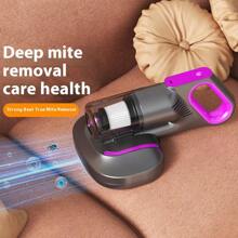 Cordless Handheld Bed Vacuum Cleaner - Super Suction, Low Noise, UV Light, Washable HEPA Filter For Deep Cleaning, Rechargeable Lithium Battery, Accessory Kit Included - Great For Mattress, Sofa, Pet Hair And Carpet Cleaning