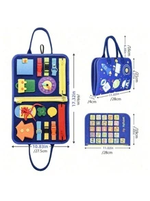 1PC Busy Board For Toddlers, Montessori Toys For 3 4 5 6 Year Old, 8 In 1 Busy Book, Sensory Toys, Basic Dress Motor Skills Educational Activities, Toddler Travel Learning Toys, Gifts For Boys And Girls