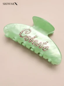 Customized Handmade Crystal Rhinestone Cloud Design Acrylic Hair Clip, Korean Fashion Accessory, Metallic Tone, Elevated Hair Claw For Updo, Colorful, Cute, Adorable, Funny, Kawaii, For Teacher, For Boys And Girls, For Teenagers, Junior High School Students, Middle School Students, High School Senior High School Students, College Students, University Students, Freshman, Sophomore, Underclassmen, Delicate Romance, Fall Decor