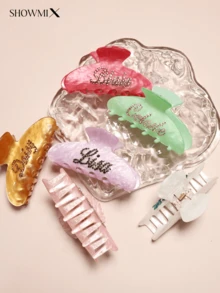 Customized Handmade Crystal Rhinestone Cloud Design Acrylic Hair Clip, Korean Fashion Accessory, Metallic Tone, Elevated Hair Claw For Updo, Colorful, Cute, Adorable, Funny, Kawaii, For Teacher, For Boys And Girls, For Teenagers, Junior High School Students, Middle School Students, High School Senior High School Students, College Students, University Students, Freshman, Sophomore, Underclassmen, Delicate Romance, Fall Decor