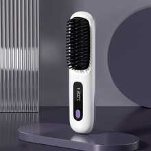 Peine alisador de pelo inalámbrico portátil, 3 ajustes de temperatura, calentamiento rápido, temperatura constante y diseño anti-quemaduras, pantalla digital LED inteligente, carga USB, portátil, perfecto para el hogar y los viajes, regalo ideal para mujeres - Multicolor - Ver 14