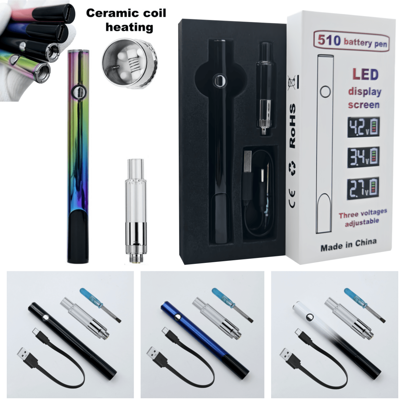 1 Set 510 Threaded Battery Pen, Short Circuit Detection Atomizer, With Digital Screen Display, Adjustable Voltage, USB-C Charging, A DIY Maintenance Tool Suitable For Rosin Dispensing Short Circuit Detectors And Welding Equipment