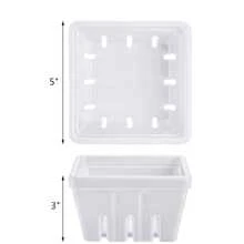 Set Of 2 Berry Basket, Melamine Berry Bowl With Holes, Square Kitchen Fruit Basket For Christmas, 5" Colander For Strawberry, Grape, Cherry, Berries, Veggies,Kitchen Accessories, A Must-Have Kitchen Tools Gift For Home Chefs, Space-Saving Storage For Kitchen Organizers , Christmas Kitchen Gifts Idea - White - View 2