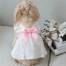 1 pièce Robe à volants romantiques et mignons en forme de cœur pour chiens de taille petite/moyenne, vêtements pour animaux de compagnie chien/chat