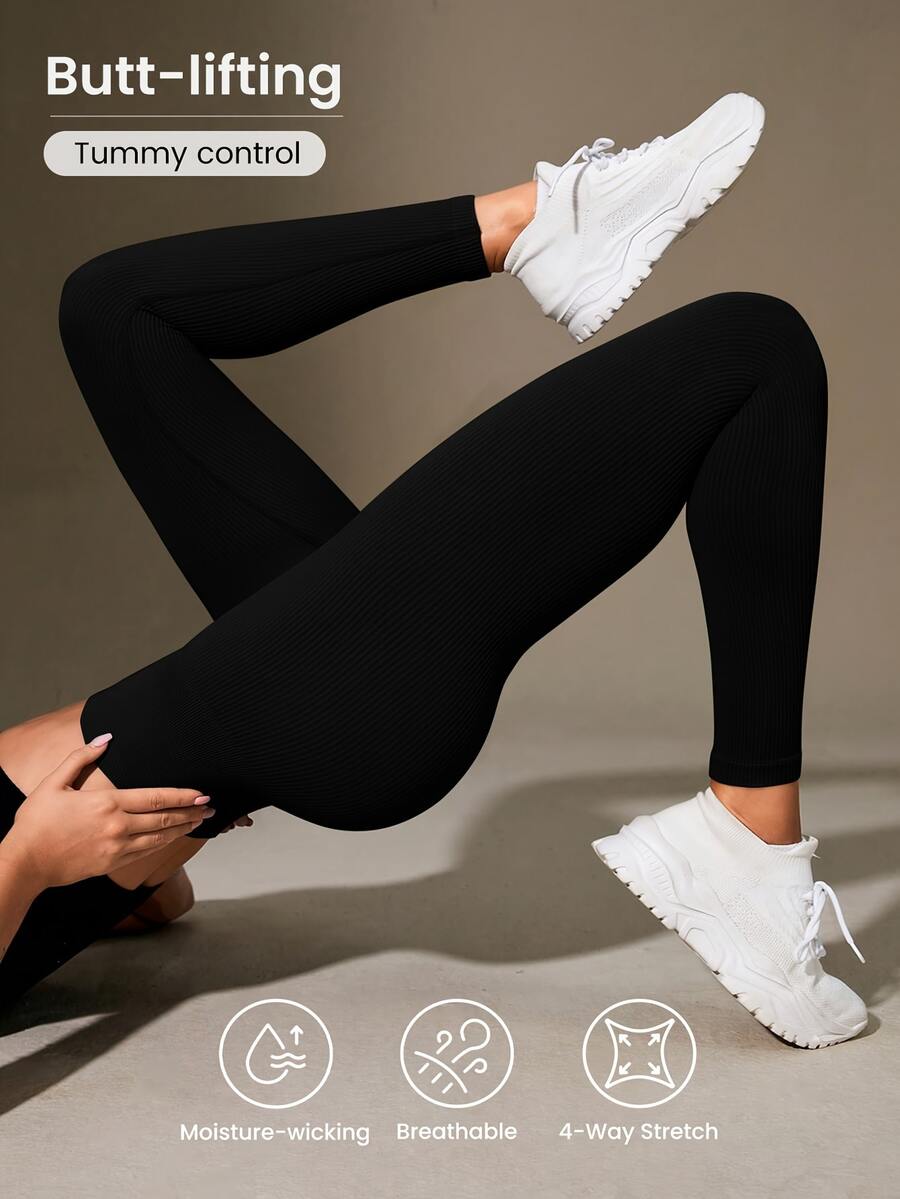 High-Quality Export-Grade Nylon Pants. New Women's Spring/Summer Apparel. Must-Have For International Fashion Enthusiasts. Minimalist And Versatile, Suitable For Outdoor Activities, Fitness, Yoga, Running, And Various Exercises. Sports - Black - View 1