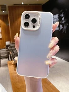 1pc Premium Silver IMD Triple-Material Smartphone Protective Case, Anti-Fingerprint, Anti-Drop, Anti-Slip, Compatible With Apple//Redmi/OPPO/Infinix Waterproof Shockproof Scratch Resistant - Silver - View 1