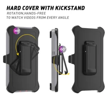 Funda con clip para cinturón (protección multicapa)[a prueba de golpes][anti-caída][antideslizante], funda protectora resistente con soporte plegable (4 en 1) compatible con. Resistente al agua y a los arañazos