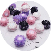 5 pezzi di perle in resina acrilica a forma di fiore di colore casuale per realizzare catene per telefono, accessori per la creazione di gioielli fai-da-te, con resistenza elevata