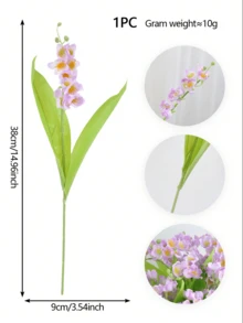 1PC/4PCS/8PCS 14.96Inch Artificial Linghua Fake Plastic Plant UV Protection Suitable For Bedroom Dining Table Office Vase Decoration 5 Colors