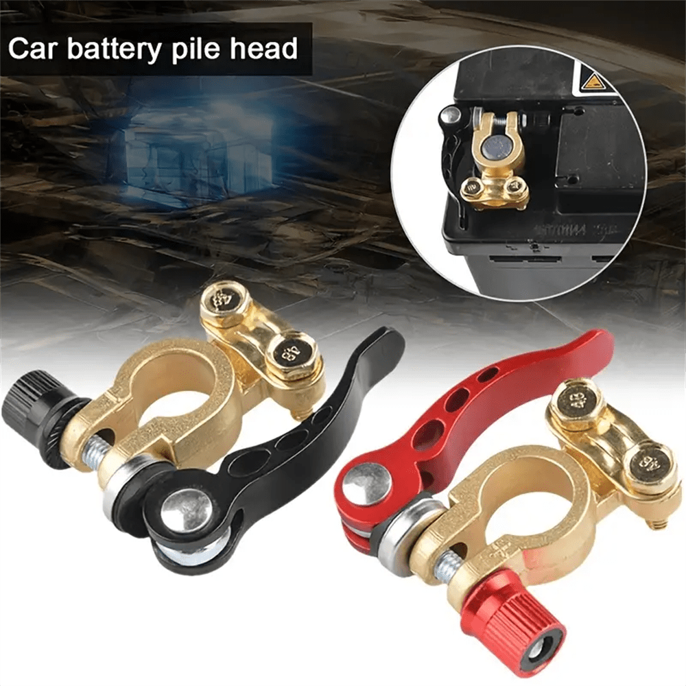 Morsetto rapido per terminale di cavo e filo della batteria dell'auto, in lega di zinco durevole, adatto per terminali delle batterie di auto, camper e navi (colore oro)