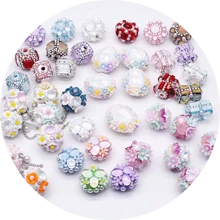 5 pezzi di perle in resina acrilica a forma di fiore di colore casuale per realizzare catene per telefono, accessori per la creazione di gioielli fai-da-te, con resistenza elevata
