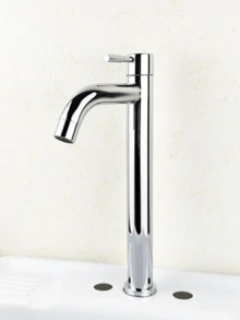 1个金色黑色银色面盆龙头 - 台面安装式单冷水龙头，不锈钢材质 - 易于安装的浴室水槽龙头，浴室配件，浴室工具