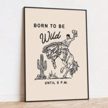 1/3pcs Western-Themed Wall Art Posters, Modern Cowboy Style Wall Art, Illustrations Of Wild Horses And Cowboys Wall Art, Humorous And Whimsical Canvas Artwork Wall Painting Gift, Ideal For Living Room, Bedroom, Office, Nursery, Wall Decor, Home And Dorm Decoration, Unframed / Framed ,Wall Art With Frame - Multicolor - View 3