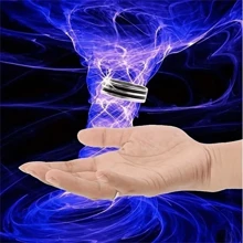 1 pieza Anillo mágico flotante - Truco de magia de cerca - Levitación mágica - Juguete - Utilería de escenario - Actuación festiva - Artículo mágico - Regalo festivo - Utensilio para actuación de fiesta