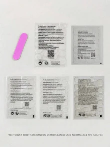 十片装短椭圆形甜美酷炫风格假指甲，深色水晶猫眼，闪耀五角星钻石，散发独特魅力，让您更显精致。这款时尚美甲装饰套装，覆盖整个指甲和假指甲，适合派对和舞会等日常佩戴。可按压重复使用。赠送果冻胶和卷轴。 - 黑色 - 查看 8