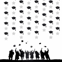 12 peças Decorações de Festa de Formatura, Boné de Formatura, Ornamentos Pendurados em Forma de Estrela, Adequado para Decoração de Bottom de Cerimônia de Formatura