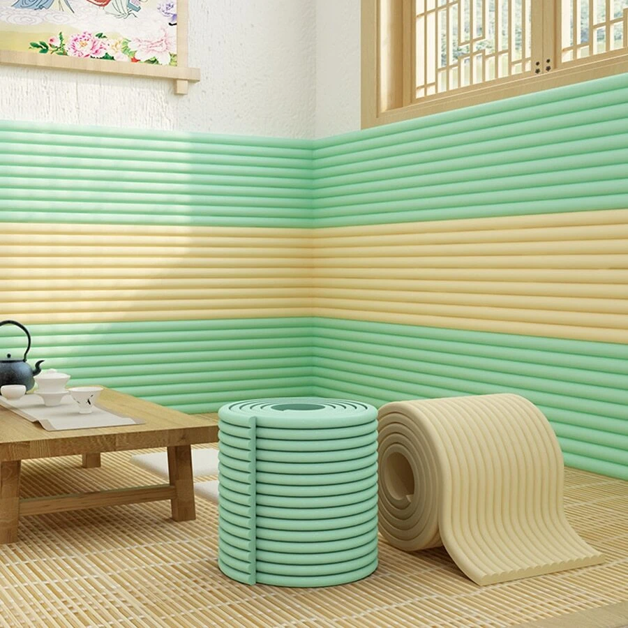 1 pieza Protector de pared grueso, Defensa de esquina de borde de ventana, cabecera de cama, lateral de cama de 200cm de largo con almohadilla de espuma autoadhesiva