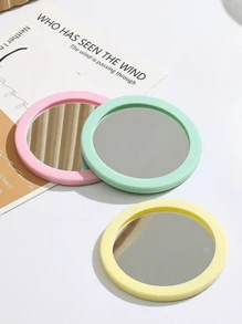 3/1 pezzi Specchio compatto portatile alla moda in silicone, in più colori, adatto per uso domestico e da viaggio, design con manico largo e superficie dello specchio ad alta definizione, per trucco/cura, decorazione soggiorno/camera da letto/bagno, accessori da viaggio, matrimoni/feste/compleanni/regali per lui/lei/amici/insegnanti/Capodanno, idea regalo divertente