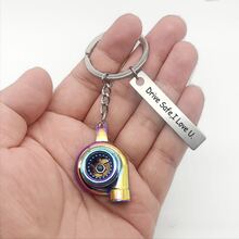 Llavero personalizado de turbo, llavero de turbo pesado para fanáticos del automóvil, llavero de automóvil personalizado con turbina giratoria, regalo del Día del Padre, regalos para esposo, papá, abuelo, novio, regalos para él, regalos de cumpleaños - Multicolor - Ver 4