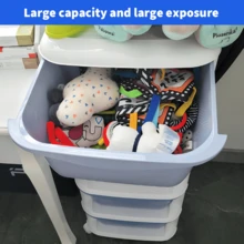 Plastic Drawer Storage Organizer Rolling Cart, With Wheels Casters & 5 Drawers Blue - Blue - View 7