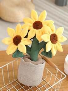 可爱的向日葵毛绒玩具 - 大型蓬松快乐花朵填充玩具，适合儿童青少年的最佳朋友礼物，舒适的育儿室装饰，缓解焦虑的舒适枕头 - 彩色 - 查看 7