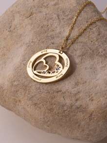 1 Personalized 5 Names Engraved Necklace With Birthstone, Customized Children'S Name Necklace, Custom Made Jewelry Accessories, Family Gift, Mother'S Day Gift, Exclusive Guardian Gift, Valentine'S Day Gift, Christmas Gift - Rose Gold - View 6
