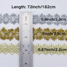 ZNZAKKA 2 yardas de cinta de encaje de galón con ribete metálico para costura, accesorios de ropa, decoración del hogar